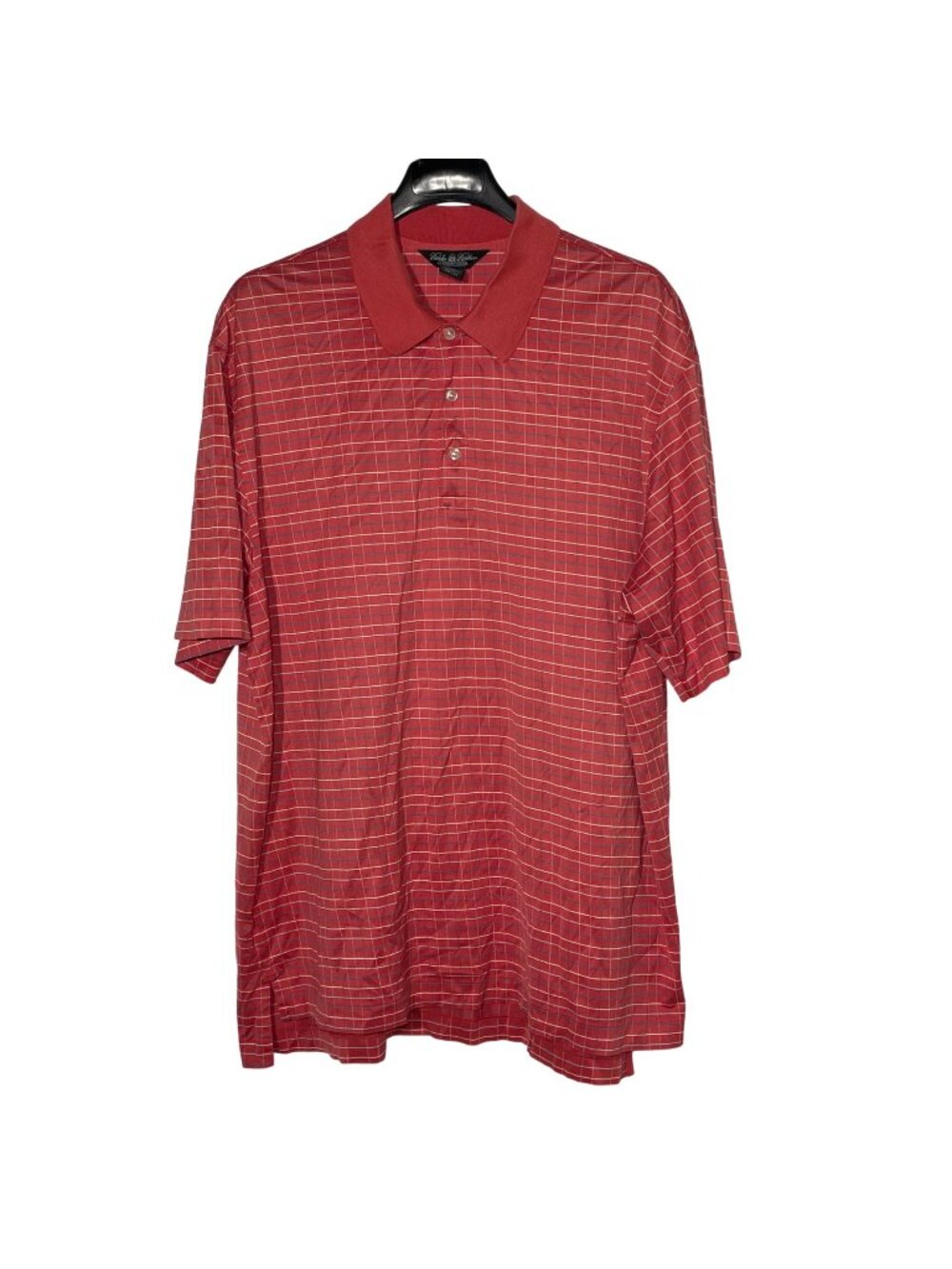 Brooks Brothers Country Club Performance Knit Golf Polo Shirt‎ Sz XL Pink/Salmon